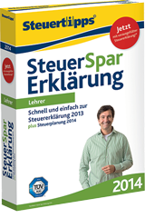 Steuer-Spar-Erklärung 2014 für Lehrer, Windows-Version