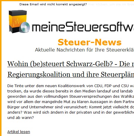 Beispiel-Steuer-News per Email