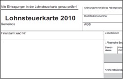 Lohnsteuerkarte 2010 - gilt voraussichtlich auch für 2011